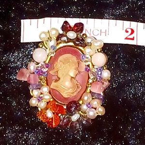 Jeweled Cameo Brooch